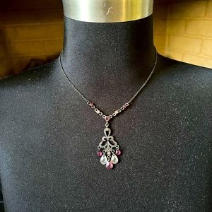 1928, the brand, Vintage-Style Dark Silver Necklace